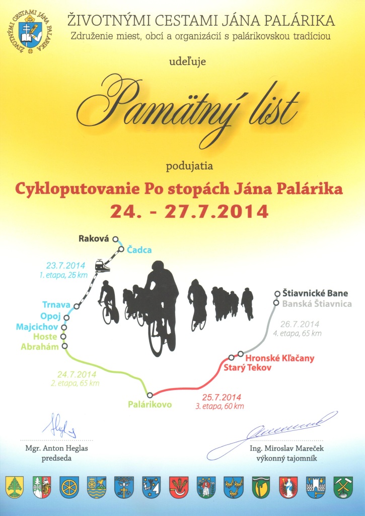Fotogaléria Cykloputovanie Po stopách Jána Palárika (13) Cykloputovanie Po stopách Jána Palárika